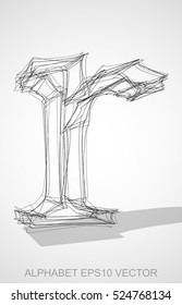 Abstract illustration of a Ink sketched lowercase letter R with Transparent Shadow. Hand drawn 3D R for your design. EPS 10 vector illustration.