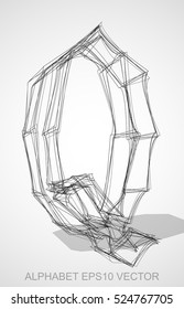Abstract illustration of a Ink sketched uppercase letter Q with Transparent Shadow. Hand drawn 3D Q for your design. EPS 10 vector illustration.
