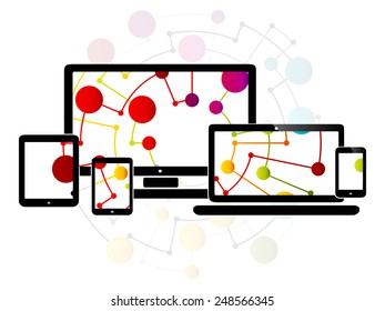 Abstract illustration with internet responsive web design