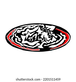 Abstract illustration of irregular design with dominant white background suitable for t-shirts, jackets and logo designs