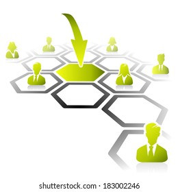 Abstract illustration of job opening process