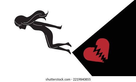 Abstract illustration of jumping suicide image