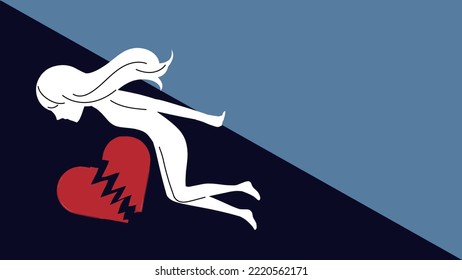 Abstrakte Illustration von Springen von Selbstmordbildern