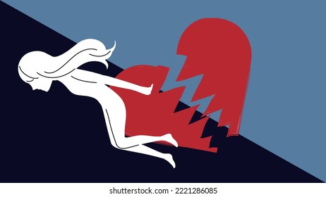 Ilustración abstracta de la imagen de salto suicida