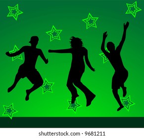 Abstract Illustration - jumps silhouette, vector