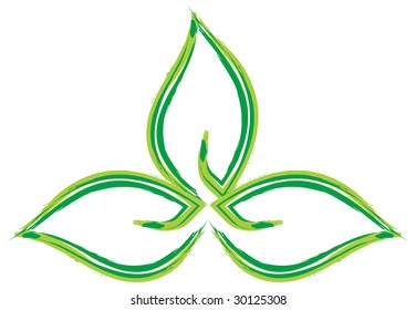 Abstract illustration with leaf and white background