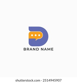 ABSTRACT ILLUSTRATION LETTER D CHAT TALK LOGO ICON TEMPLATE DESIGN VECTOR FOR YOUR BUSINESS