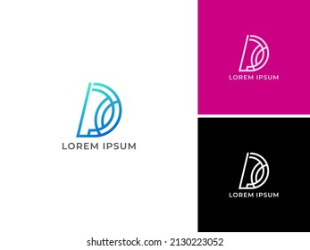 ABSTRACT ILLUSTRATION LETTER D LINE LOGO DESIGN INSPIRATION VECTOR FOR YOUR BUSINESS