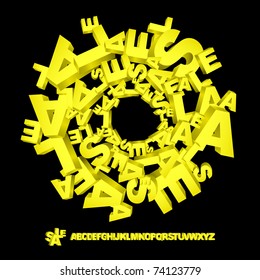 Abstract illustration with letter mix.
