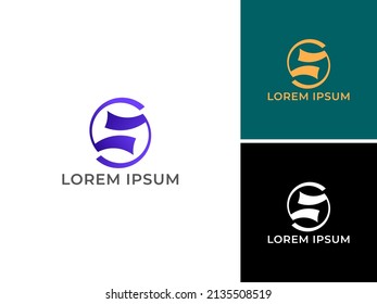 ABSTRACT ILLUSTRATION LETTER S LOGO DESIGN ICON VECTOR