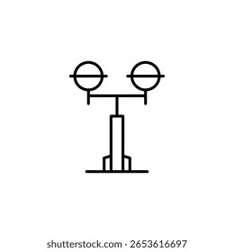 Illustration Abstrait D'Un Projecteur Avec Icône De Deux Lampes Rondes