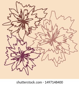 Abstract illustration like a stylized three flowers. Vector illustration for your design background.