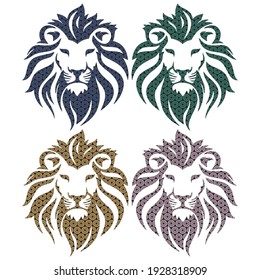 Abstract Illustration Of Lion Head. Lion Head With Arabesque Seamless Pattern. Head Of A lion Vector Illustration