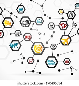 Abstract illustration with logistic network