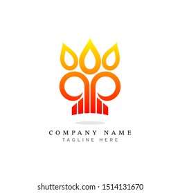 abstract illustration logo design, spirit icon, determination symbol - vector