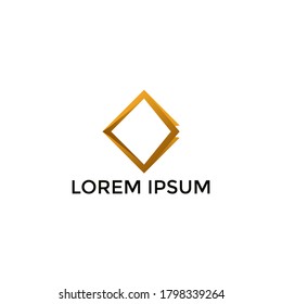 ABSTRACT ILLUSTRATION LOGO DESIGN SQUARE GRADIENT GOLD COLOR LUXURY SIMPLE VECTOR