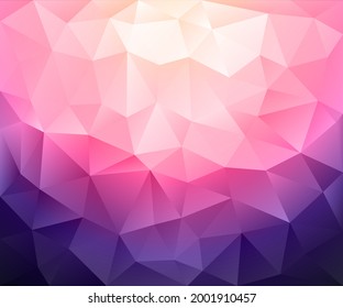 Ilustración abstracta ​ en bajo estilo poly. Fondo triangular gráfico. Gradiente de mosaico poligonal de color brillante.