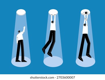 Ilustración Abstractas del hombre que afronta problemas mentales o situación difícil