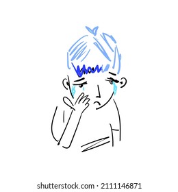 abstract illustration, a man is sad