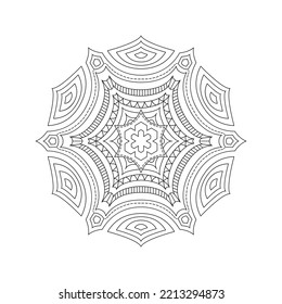 Abstract illustration. Mandala, star shape. Coloring page