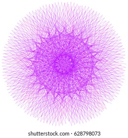 Abstract illustration with many purple intersecting lines on white background