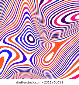 ABSTRACT ILLUSTRATION MARBLED TEXTURE LIQUIFY PSYCHEDELIC COLORFUL DESIGN. OPTICAL ILLUSION BACKGROUND VECTOR DESIGN