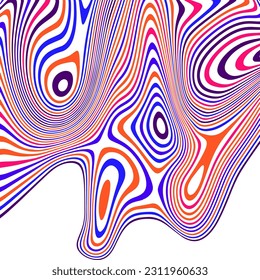 ABSTRACT ILLUSTRATION MARBLED TEXTURE LIQUIFY PSYCHEDELIC COLORFUL DESIGN. OPTICAL ILLUSION BACKGROUND VECTOR DESIGN