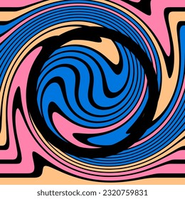ABSTRACT ILLUSTRATION MARBLED TEXTURE LIQUIFY PSYCHEDELIC COLORFUL DESIGN. OPTICAL ILLUSION BACKGROUND VECTOR DESIGN