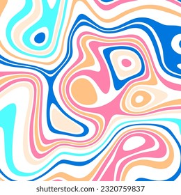 ABSTRACT ILLUSTRATION MARBLED TEXTURE LIQUIFY PSYCHEDELIC COLORFUL DESIGN. OPTICAL ILLUSION BACKGROUND VECTOR DESIGN