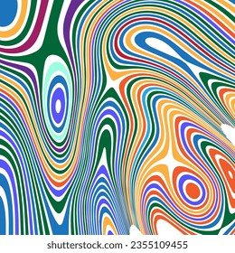 ABSTRACT ILLUSTRATION MARBLED TEXTURE LIQUIFY PSYCHEDELIC PASTEL COLORFUL DESIGN. OPTICAL ILLUSION BACKGROUND VECTOR DESIGN