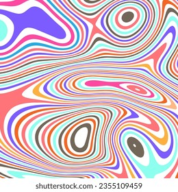 ABSTRACT ILLUSTRATION MARBLED TEXTURE LIQUIFY PSYCHEDELIC PASTEL COLORFUL DESIGN. OPTICAL ILLUSION BACKGROUND VECTOR DESIGN