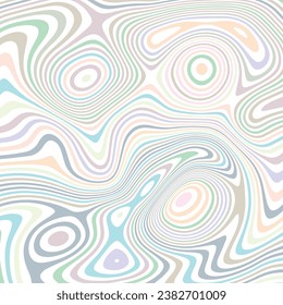 ABSTRACT ILLUSTRATION MARBLED TEXTURE LIQUIFY PSYCHEDELIC PASTEL SOFT COLORFUL DESIGN. OPTICAL ILLUSION BACKGROUND VECTOR DESIGN