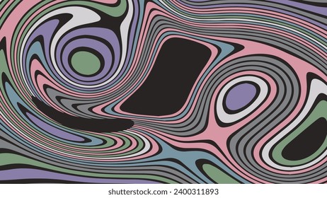 ABSTRACT ILLUSTRATION MARBLED TEXTURE LIQUIFY PSYCHEDELIC PASTEL SOFT COLORFUL DESIGN. OPTICAL ILLUSION BACKGROUND VECTOR DESIGN