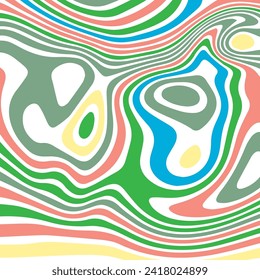 ABSTRACT ILLUSTRATION MARBLED TEXTURE LIQUIFY PSYCHEDELIC PASTEL SOFT COLORFUL DESIGN. OPTICAL ILLUSION BACKGROUND VECTOR DESIGN