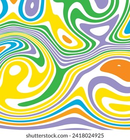 ABSTRACT ILLUSTRATION MARBLED TEXTURE LIQUIFY PSYCHEDELIC PASTEL SOFT COLORFUL DESIGN. OPTICAL ILLUSION BACKGROUND VECTOR DESIGN