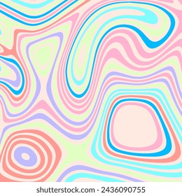 ABSTRACT ILLUSTRATION MARBLED TEXTURE LIQUIFY PSYCHEDELIC PASTEL SOFT COLORFUL DESIGN. OPTICAL ILLUSION BACKGROUND VECTOR DESIGN