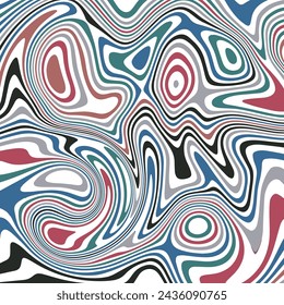ABSTRACT ILLUSTRATION MARBLED TEXTURE LIQUIFY PSYCHEDELIC PASTEL SOFT COLORFUL DESIGN. OPTICAL ILLUSION BACKGROUND VECTOR DESIGN