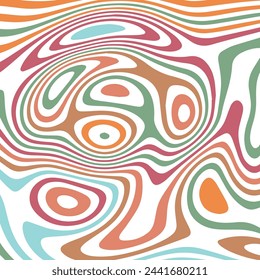 ABSTRACT ILLUSTRATION MARBLED TEXTURE LIQUIFY PSYCHEDELIC PASTEL SOFT COLORFUL DESIGN. OPTICAL ILLUSION BACKGROUND VECTOR DESIGN