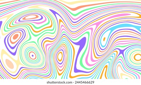 ABSTRACT ILLUSTRATION MARBLED TEXTURE LIQUIFY PSYCHEDELIC PASTEL SOFT COLORFUL DESIGN. OPTICAL ILLUSION BACKGROUND VECTOR DESIGN