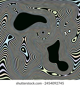 ABSTRACT ILLUSTRATION MARBLED TEXTURE LIQUIFY PSYCHEDELIC PASTEL SOFT COLORFUL DESIGN. OPTICAL ILLUSION DARK BACKGROUND VECTOR DESIGN