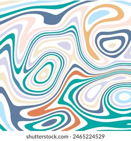 ABSTRACT ILLUSTRATION MARBLED TEXTURE LIQUIFY PSYCHEDELIC PASTEL SOFT COLORFUL DESIGN. OPTICAL ILLUSION BACKGROUND VECTOR DESIGN