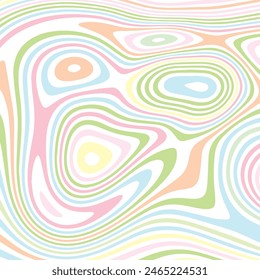ABSTRACT ILLUSTRATION MARBLED TEXTURE LIQUIFY PSYCHEDELIC PASTEL SOFT COLORFUL DESIGN. OPTICAL ILLUSION BACKGROUND VECTOR DESIGN