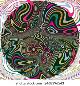 ABSTRACT ILLUSTRATION MARBLED TEXTURE LIQUIFY PSYCHEDELIC PASTEL SOFT COLORFUL DESIGN. OPTICAL ILLUSION BACKGROUND VECTOR DESIGN