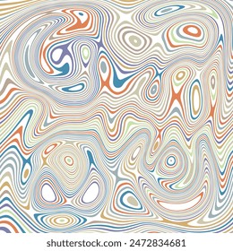 ABSTRACT ILLUSTRATION MARBLED TEXTURE LIQUIFY PSYCHEDELIC PASTEL SOFT COLORFUL DESIGN. OPTICAL ILLUSION BACKGROUND VECTOR DESIGN