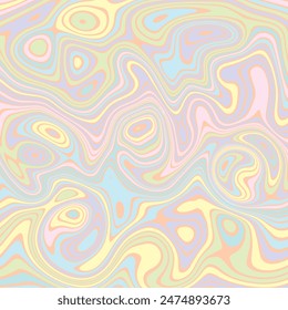 ABSTRACT ILLUSTRATION MARBLED TEXTURE LIQUIFY PSYCHEDELIC PASTEL SOFT COLORFUL DESIGN. OPTICAL ILLUSION BACKGROUND VECTOR DESIGN
