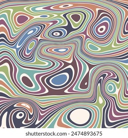 ABSTRACT ILLUSTRATION MARBLED TEXTURE LIQUIFY PSYCHEDELIC PASTEL SOFT COLORFUL DESIGN. OPTICAL ILLUSION BACKGROUND VECTOR DESIGN