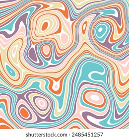 ABSTRACT ILLUSTRATION MARBLED TEXTURE LIQUIFY PSYCHEDELIC PASTEL SOFT COLORFUL DESIGN. OPTICAL ILLUSION BACKGROUND VECTOR DESIGN