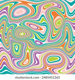 ABSTRACT ILLUSTRATION MARBLED TEXTURE LIQUIFY PSYCHEDELIC PASTEL SOFT COLORFUL DESIGN. OPTICAL ILLUSION BACKGROUND VECTOR DESIGN