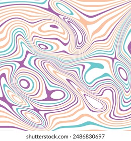 ABSTRACT ILLUSTRATION MARBLED TEXTURE LIQUIFY PSYCHEDELIC PASTEL SOFT COLORFUL DESIGN. OPTICAL ILLUSION BACKGROUND VECTOR DESIGN