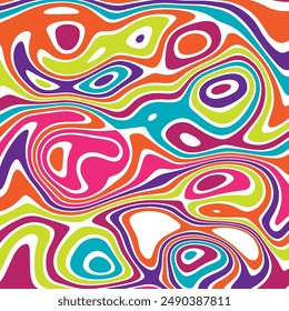 ABSTRACT ILLUSTRATION MARBLED TEXTURE LIQUIFY PSYCHEDELIC PASTEL COLORFUL DESIGN. OPTICAL ILLUSION BACKGROUND VECTOR DESIGN
